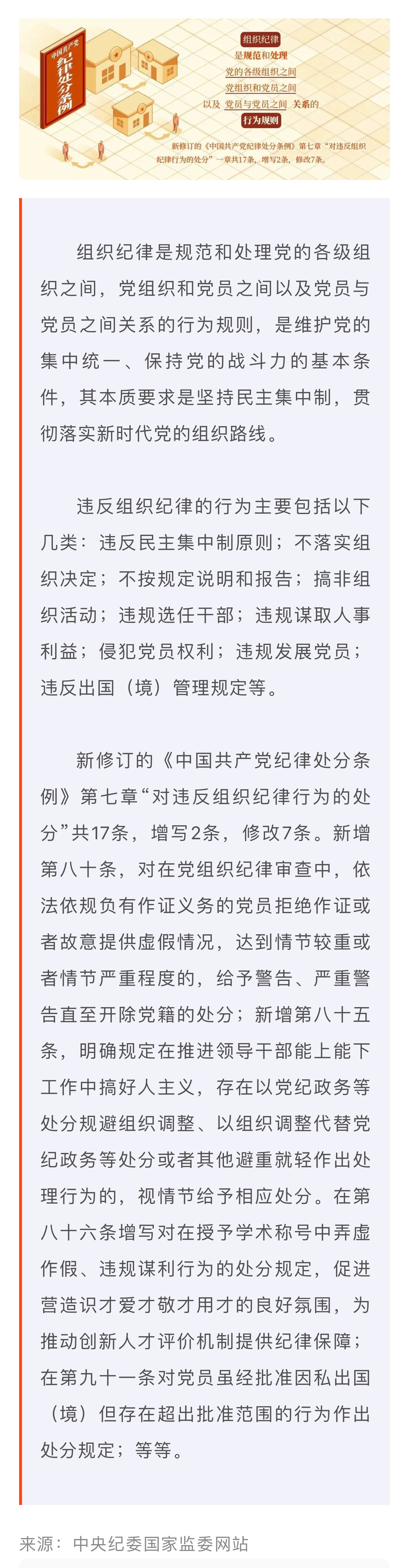 党纪学习教育·每日一课｜组织纪律是什么，违反组织纪律的行为有哪些？